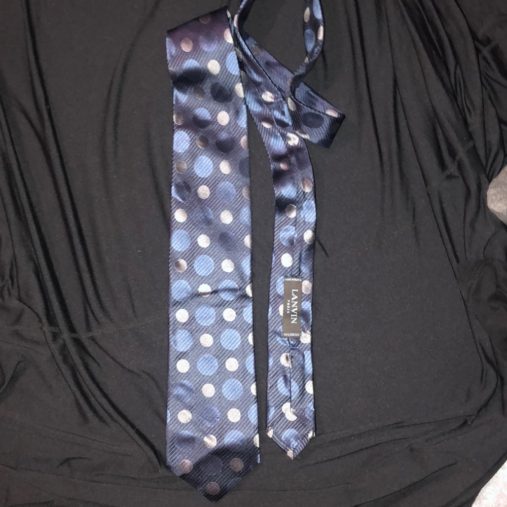 Lanvin blue 100 percent silk tie